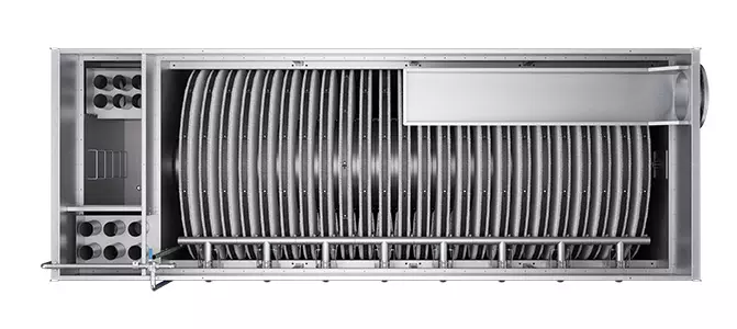 Inside view of a Hydrotech Cloth Filter