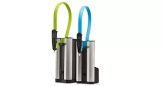 View of two Purelab Flex with yellow and blue handles
